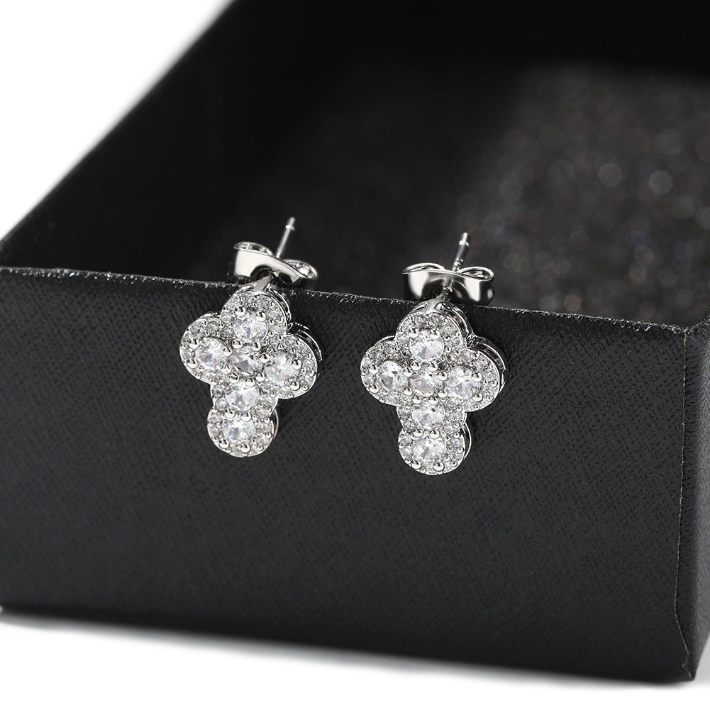 Hip-hop fashion diamond-encrusted cross stud earrings - MERGE.DAY.1.FREESTYLE