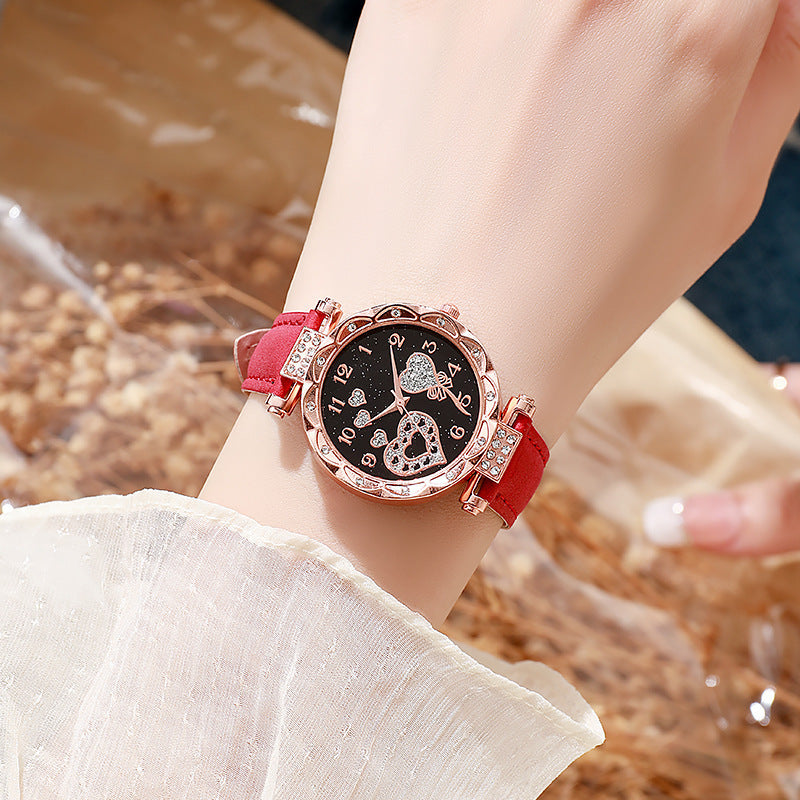 Simple leather strap quartz watch for students - MERGE.DAY.1.FREESTYLE