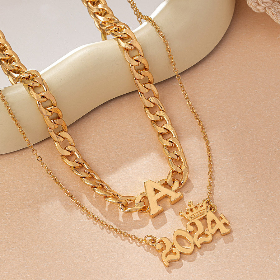 2024 number and letter two necklace set - MERGE.DAY.1.FREESTYLE