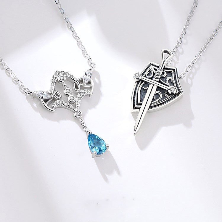 Princess and Knight Couple Necklace Men's and Women's matching Necklace Commemorative Gift - MERGE.DAY.1.FREESTYLE