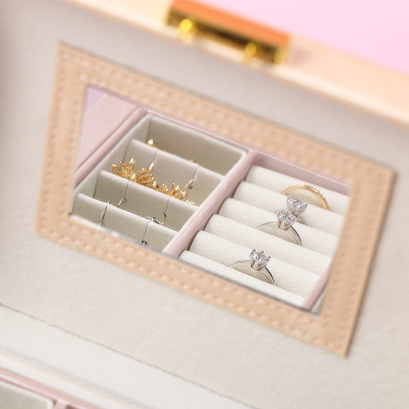 PU leather dustproof large capacity drawer jewelry box - MERGE.DAY.1.FREESTYLE