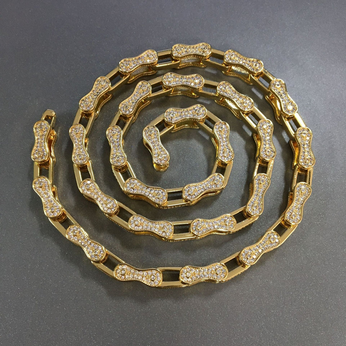 Hip Hop Rhinestone 5mm Bicycle Chain Necklace - MERGE.DAY.1.FREESTYLE