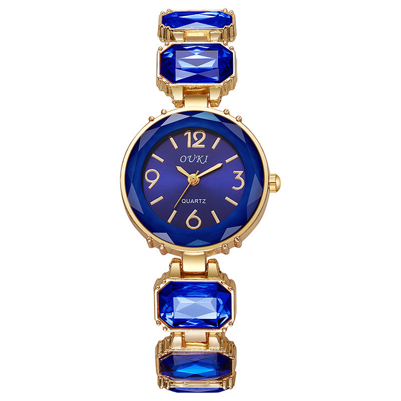 Women’s Gold Bracelet Quartz Watch with Black Crystal Dial - MERGE.DAY.1.FREESTYLE