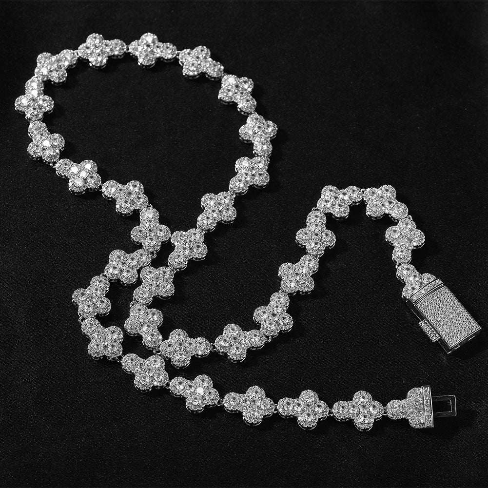 mens gold cross moissanite chain necklace - MERGE.DAY.1.FREESTYLE