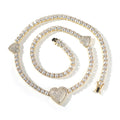 diamond tennis necklace Love heart chain - MERGE.DAY.1.FREESTYLE
