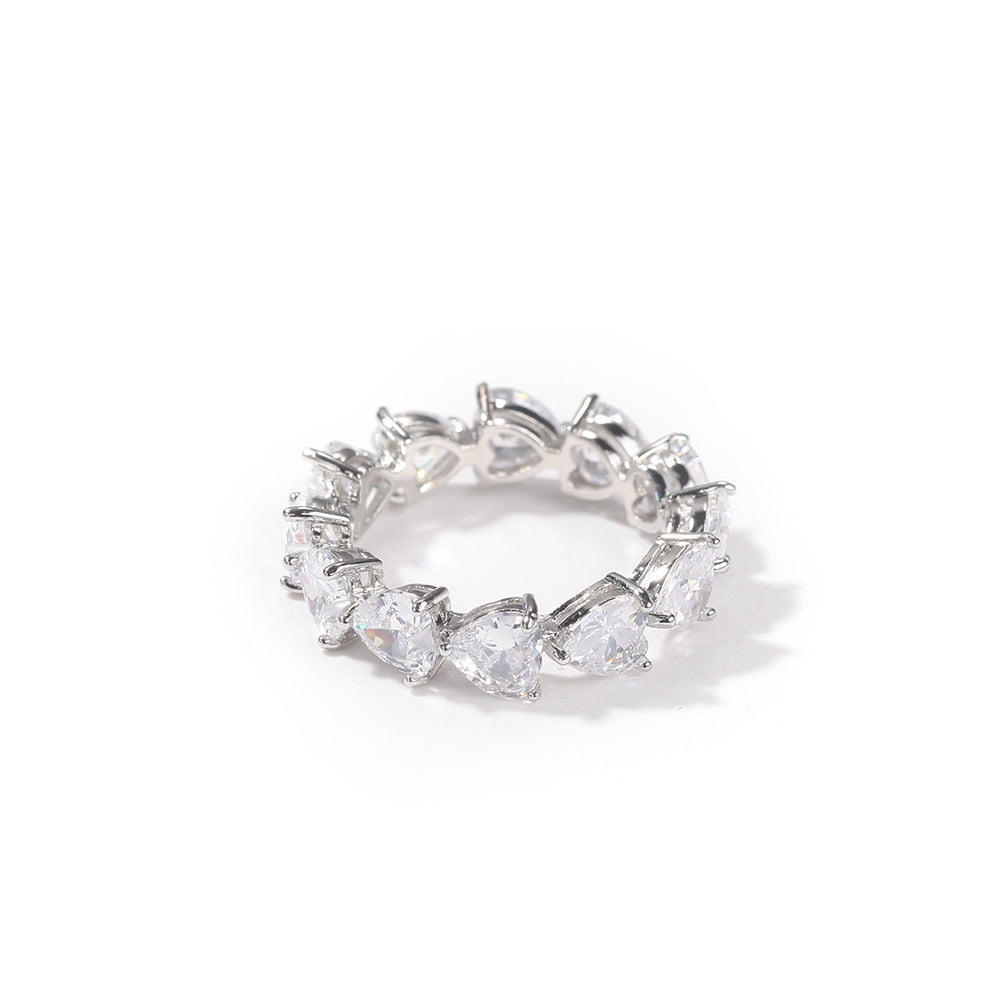 Hip-hop single-row heart-shaped zircon rings - MERGE.DAY.1.FREESTYLE