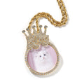 Custom Crown Round Photo Diamond Pendant Hip Hop Necklace - MERGE.DAY.1.FREESTYLE