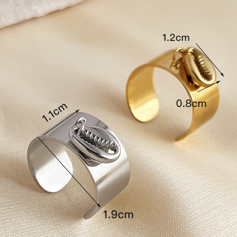 Titanium steel shell open ring - MERGE.DAY.1.FREESTYLE