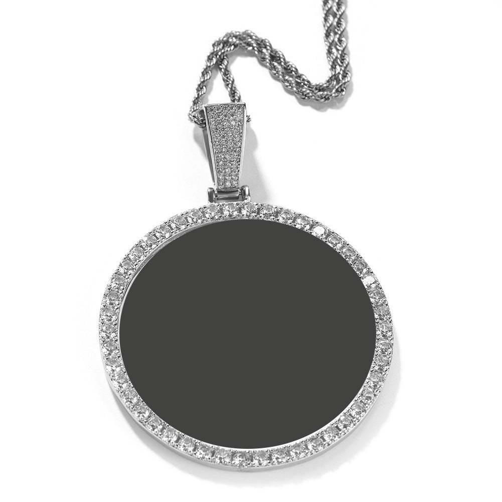 Hip Hop XL large round DIY pendant necklace - MERGE.DAY.1.FREESTYLE
