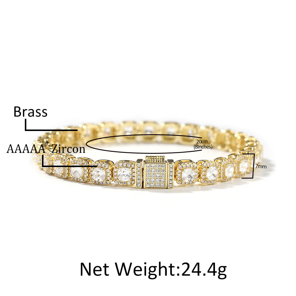 Iced Out Tennis Chain Cubic Zirconia CZ Hip Hop Necklace - MERGE.DAY.1.FREESTYLE