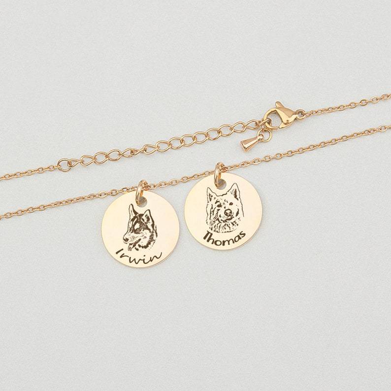 Personalized Engraved 3 Pet Photos Necklace with Name - MERGE.DAY.1.FREESTYLE