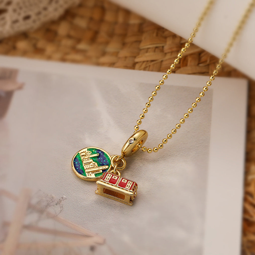 Zircon Camera Passport Pendant Necklace - MERGE.DAY.1.FREESTYLE
