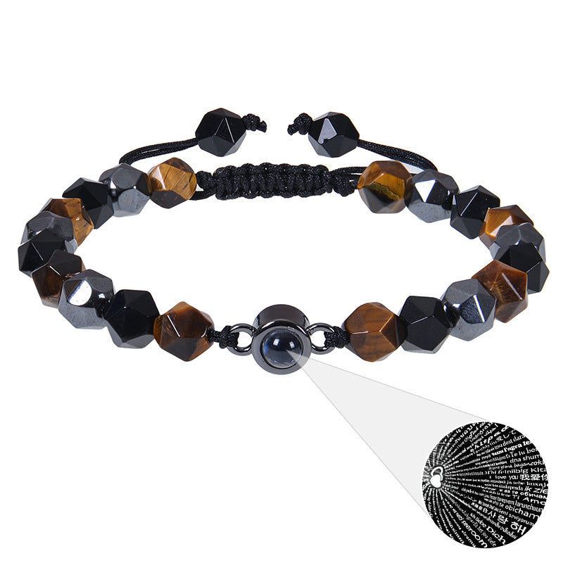 Pink crystal string stone projection bracelet - MERGE.DAY.1.FREESTYLE