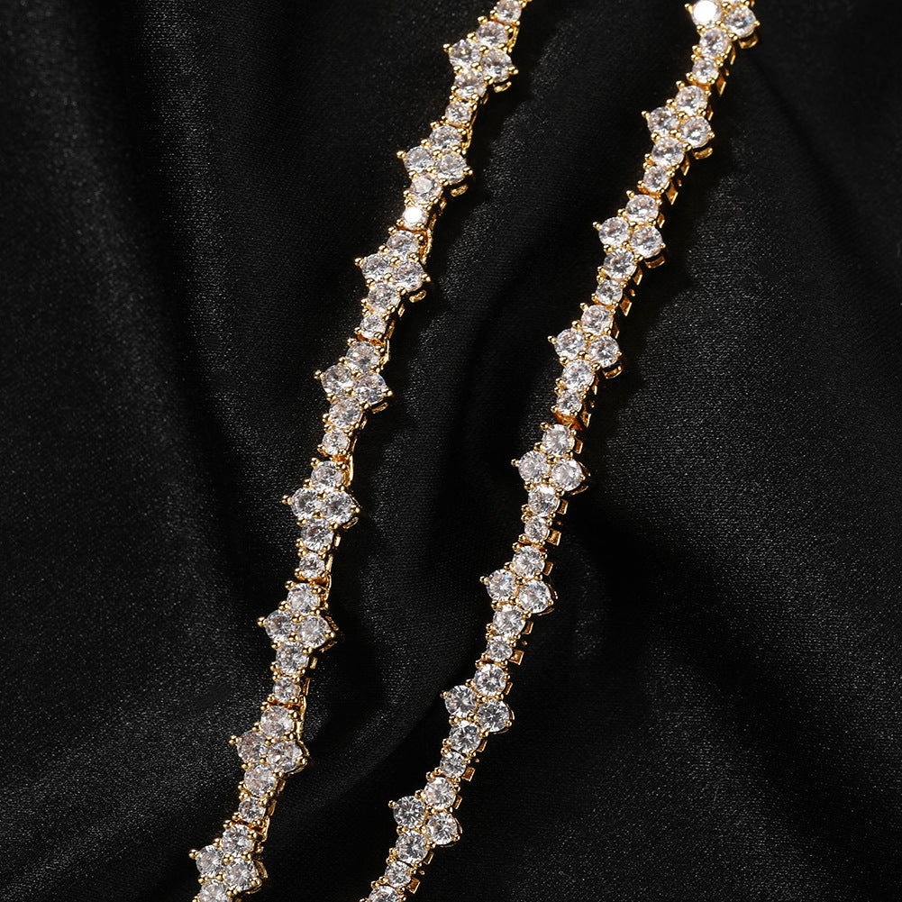 Diamond-studded high-end airplane tennis chain - MERGE.DAY.1.FREESTYLE