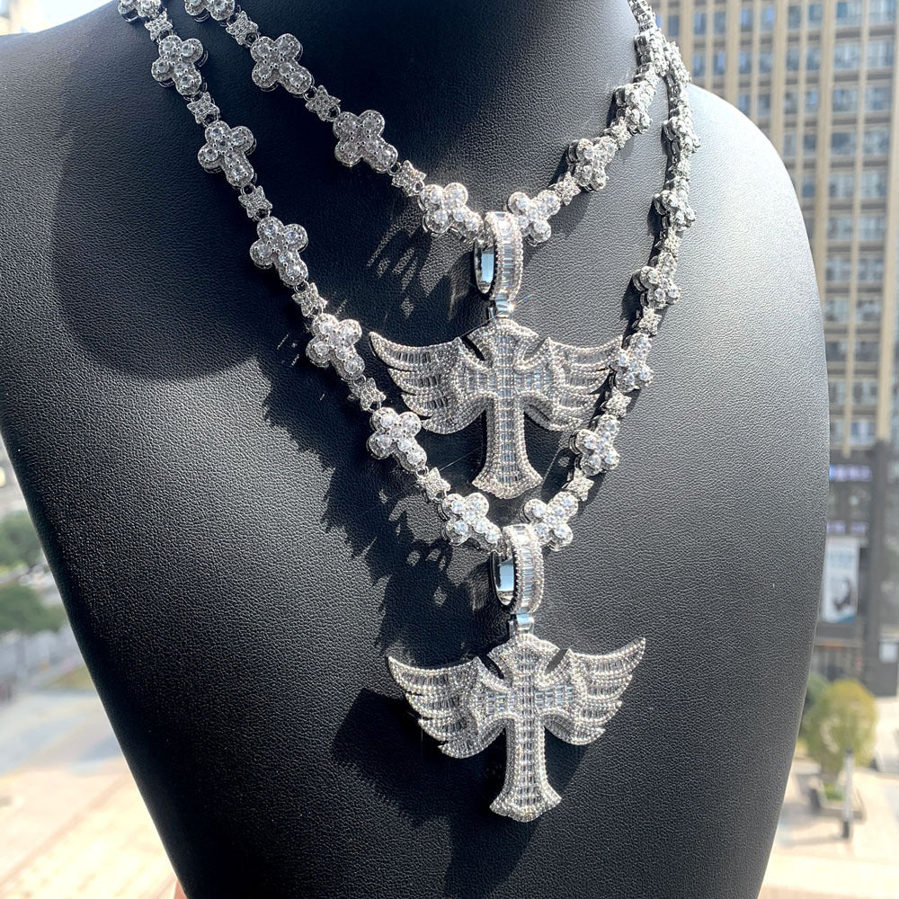 Diamond-Studded Hip Hop Zircon Cross Tennis Chain - MERGE.DAY.1.FREESTYLE