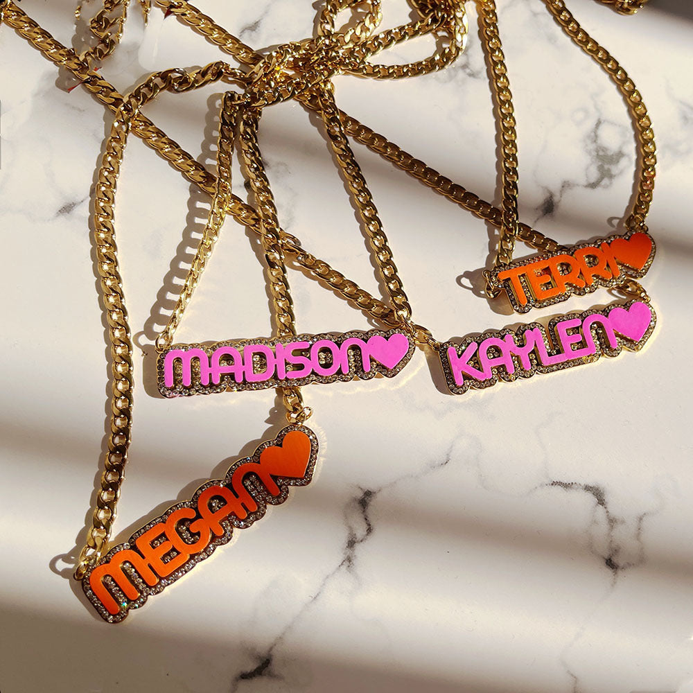 Zircon Acrylic Patch Color Name Necklace - MERGE.DAY.1.FREESTYLE