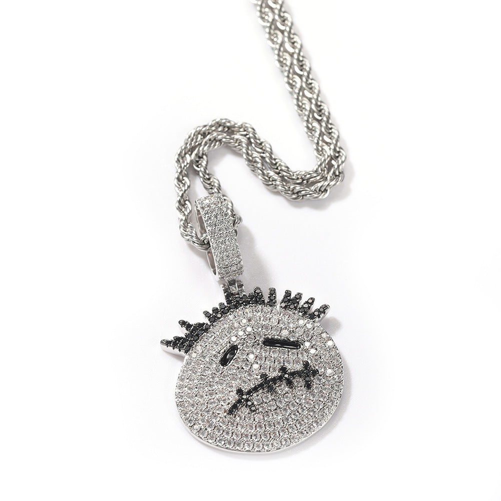 Hip-hop cartoon zircon spiky-head avatar necklace - MERGE.DAY.1.FREESTYLE