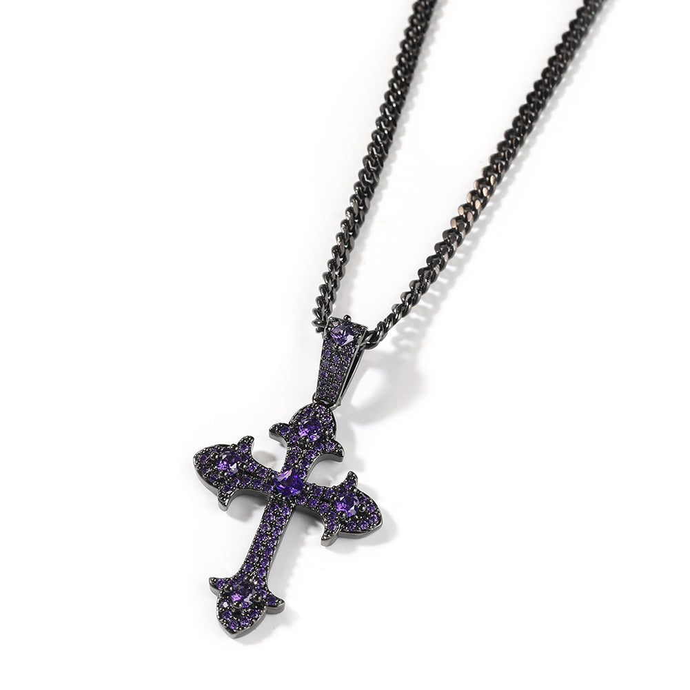 Hip-Hop Diamond-Encrusted Zircon Cross Necklace - MERGE.DAY.1.FREESTYLE
