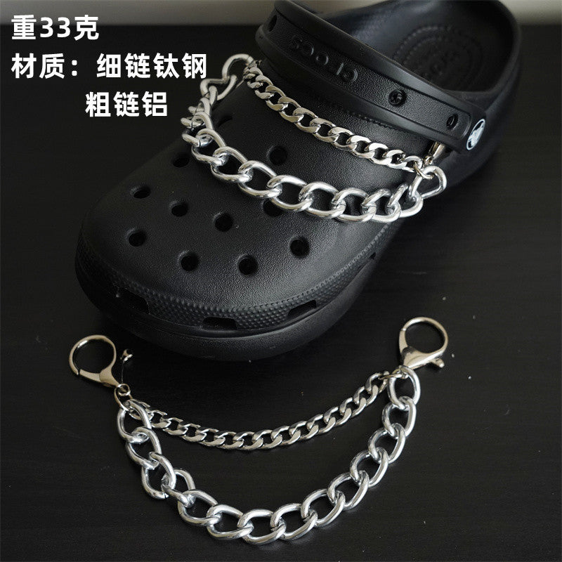 Hole shoe chain cool punk dark multi-layer shoe buckle rivet pearl shoe chain - MERGE.DAY.1.FREESTYLE