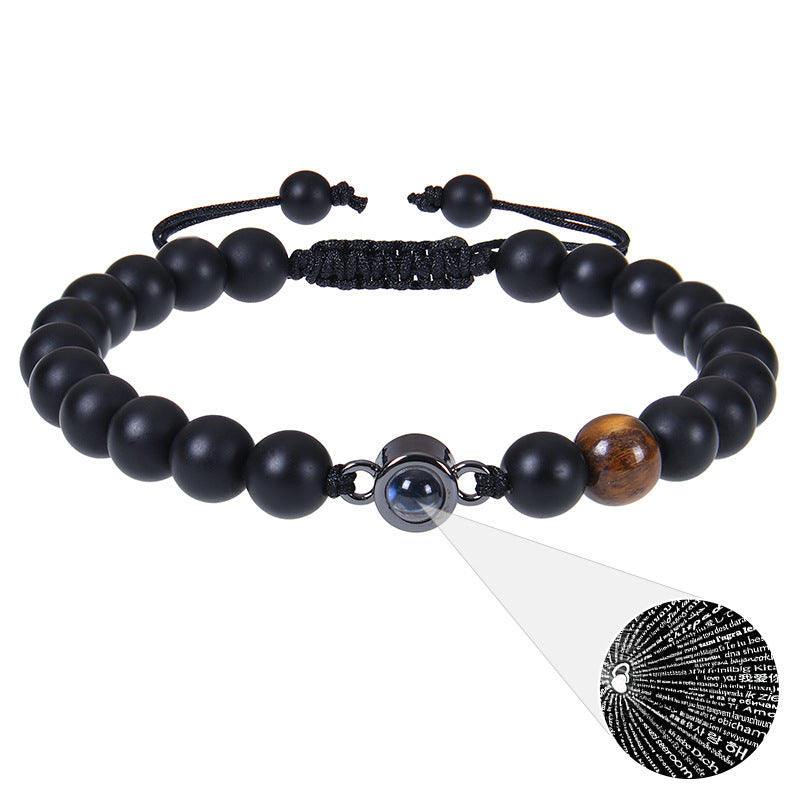 Pink crystal string stone projection bracelet - MERGE.DAY.1.FREESTYLE