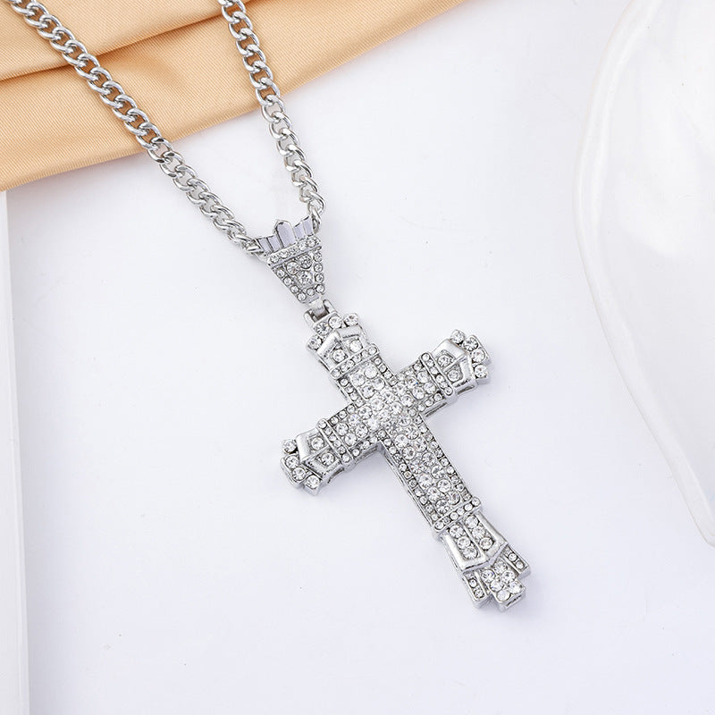 Diamond Vintage Cross Pendant Hip Hop Necklace - MERGE.DAY.1.FREESTYLE