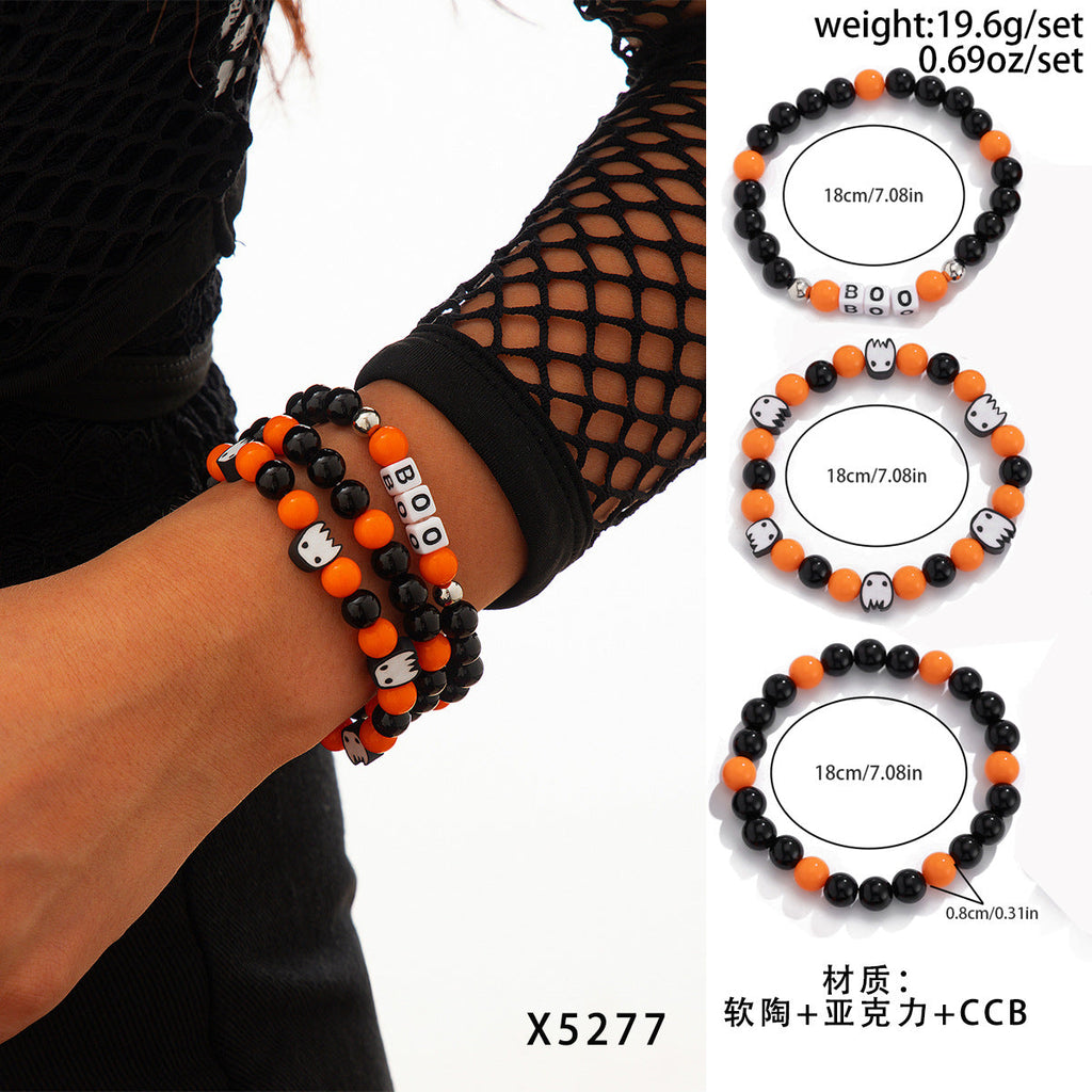 Halloween skull pumpkin bracelet set - MERGE.DAY.1.FREESTYLE