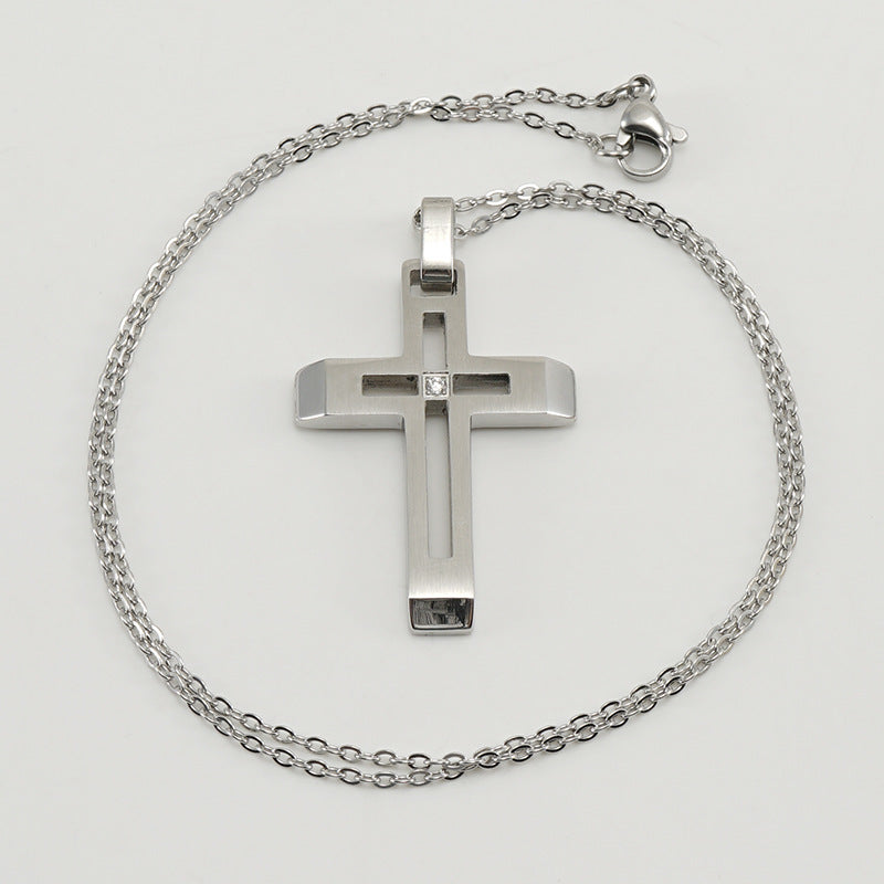 Fashionable and simple hollow diamond cross necklace - MERGE.DAY.1.FREESTYLE