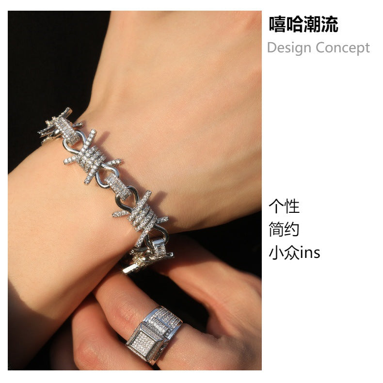 Wire chain diamond thorn necklace bracelet - MERGE.DAY.1.FREESTYLE