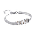 Flat snake bone chain diamond engraving bracelet - MERGE.DAY.1.FREESTYLE