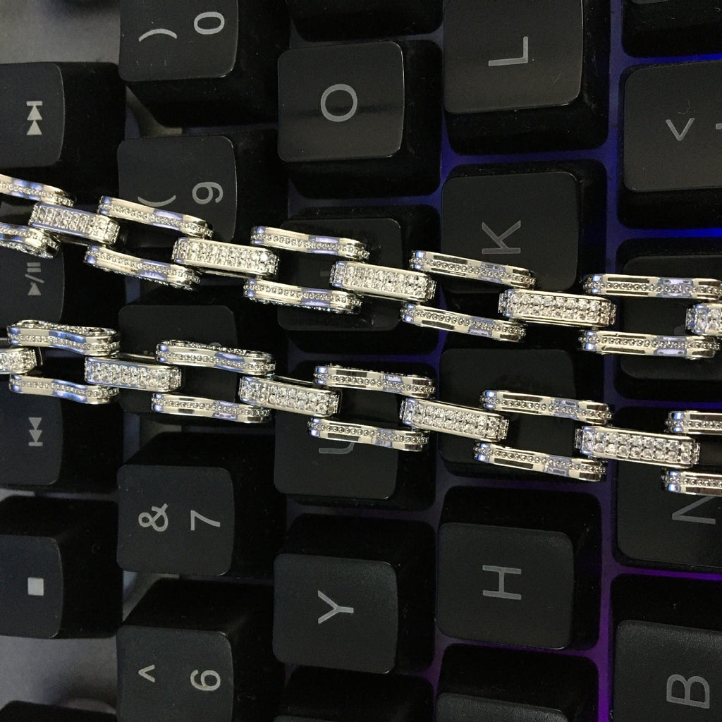 Hip Hop Rhinestone 5mm Bicycle Chain Necklace - MERGE.DAY.1.FREESTYLE