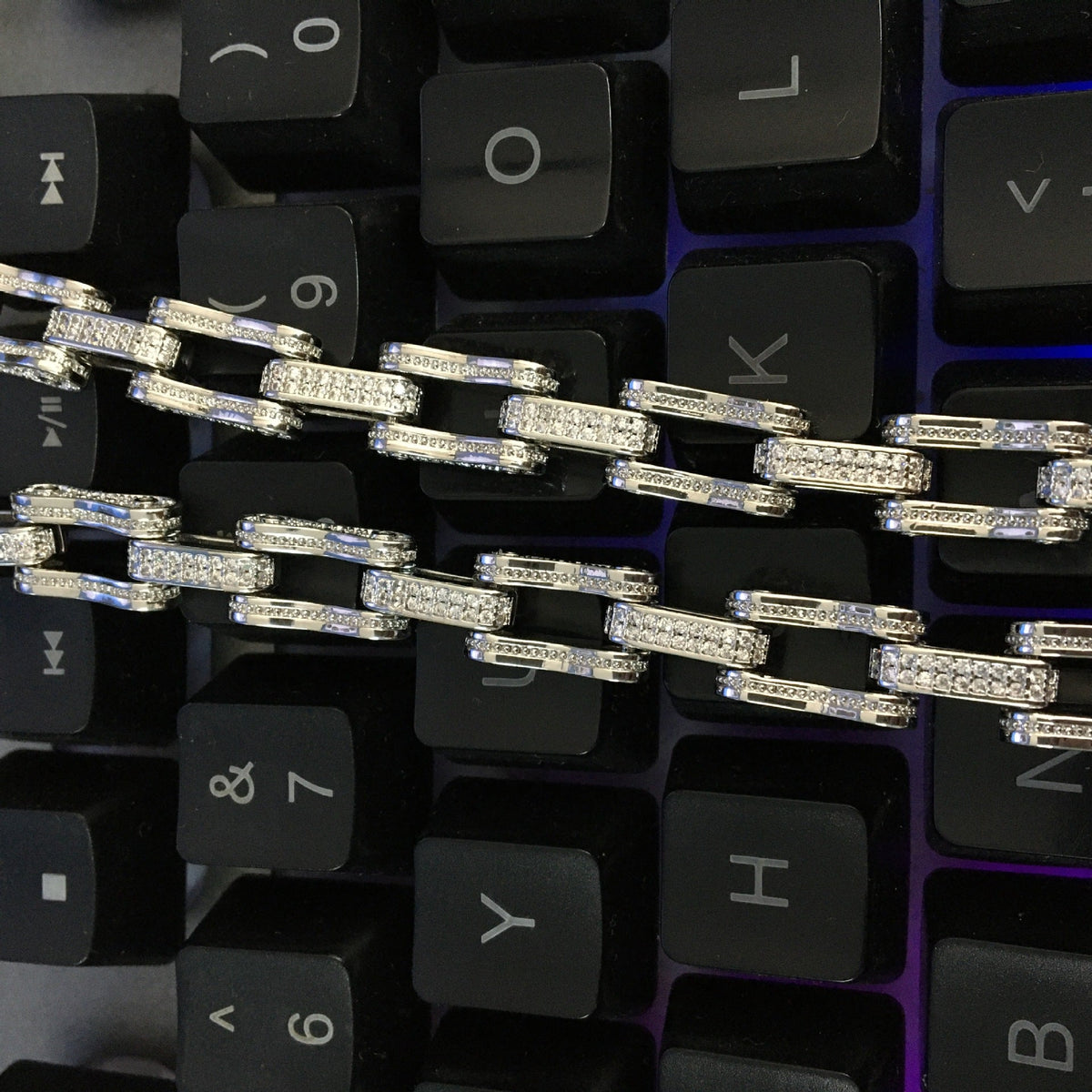 Hip Hop Rhinestone 5mm Bicycle Chain Necklace - MERGE.DAY.1.FREESTYLE