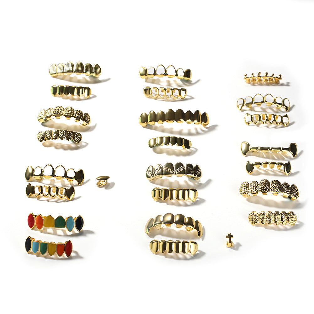 Hip-hop polished braces with gold electroplating - MERGE.DAY.1.FREESTYLE