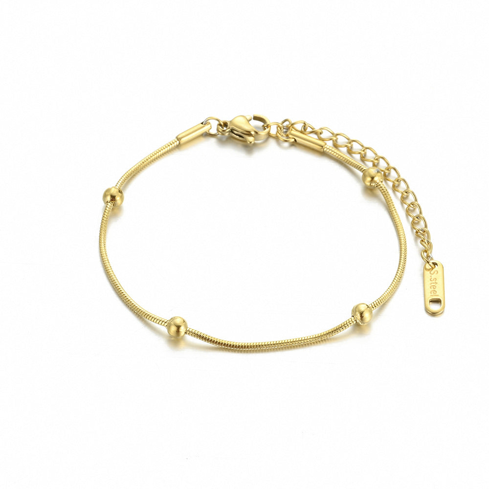 Stainless steel simple round bead bracelet - MERGE.DAY.1.FREESTYLE