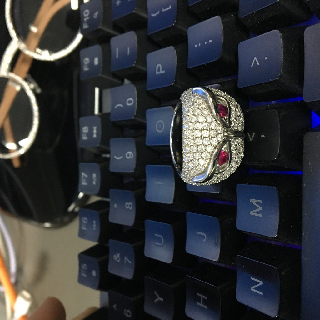 Hip-hop creative owl zircon-encrusted ring - MERGE.DAY.1.FREESTYLE