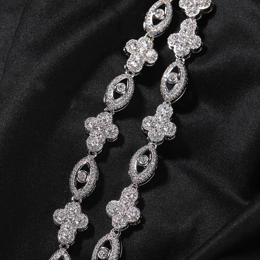 mens gold chain Diamond eye cross necklace - MERGE.DAY.1.FREESTYLE