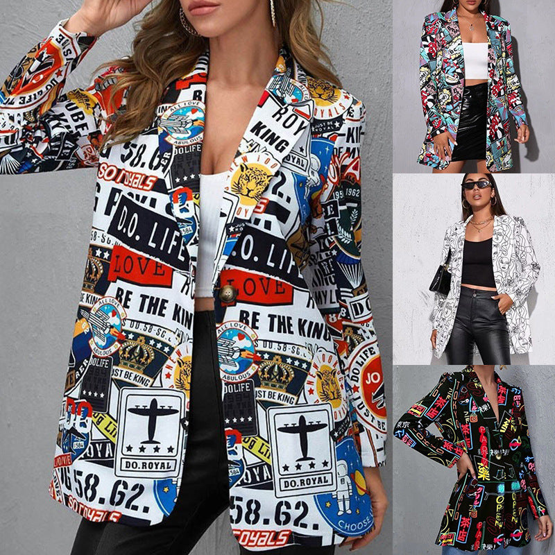 Printed slim fit mid-length jacket - MERGE.DAY.1.FREESTYLE