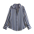Striped satin long-sleeved shirt - MERGE.DAY.1.FREESTYLE
