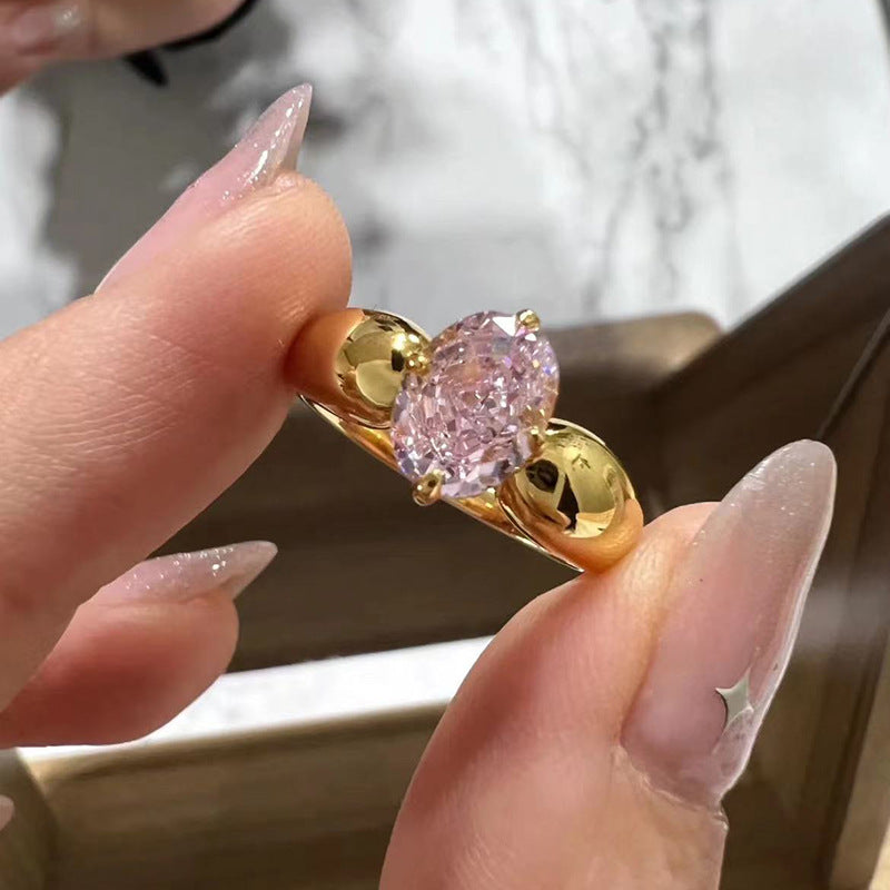 925 silver pink diamond ring - MERGE.DAY.1.FREESTYLE