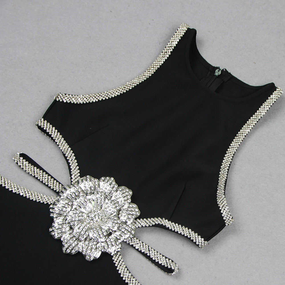 2024 spring and summer waistless exquisite rhinestone flower dress - MERGE.DAY.1.FREESTYLE