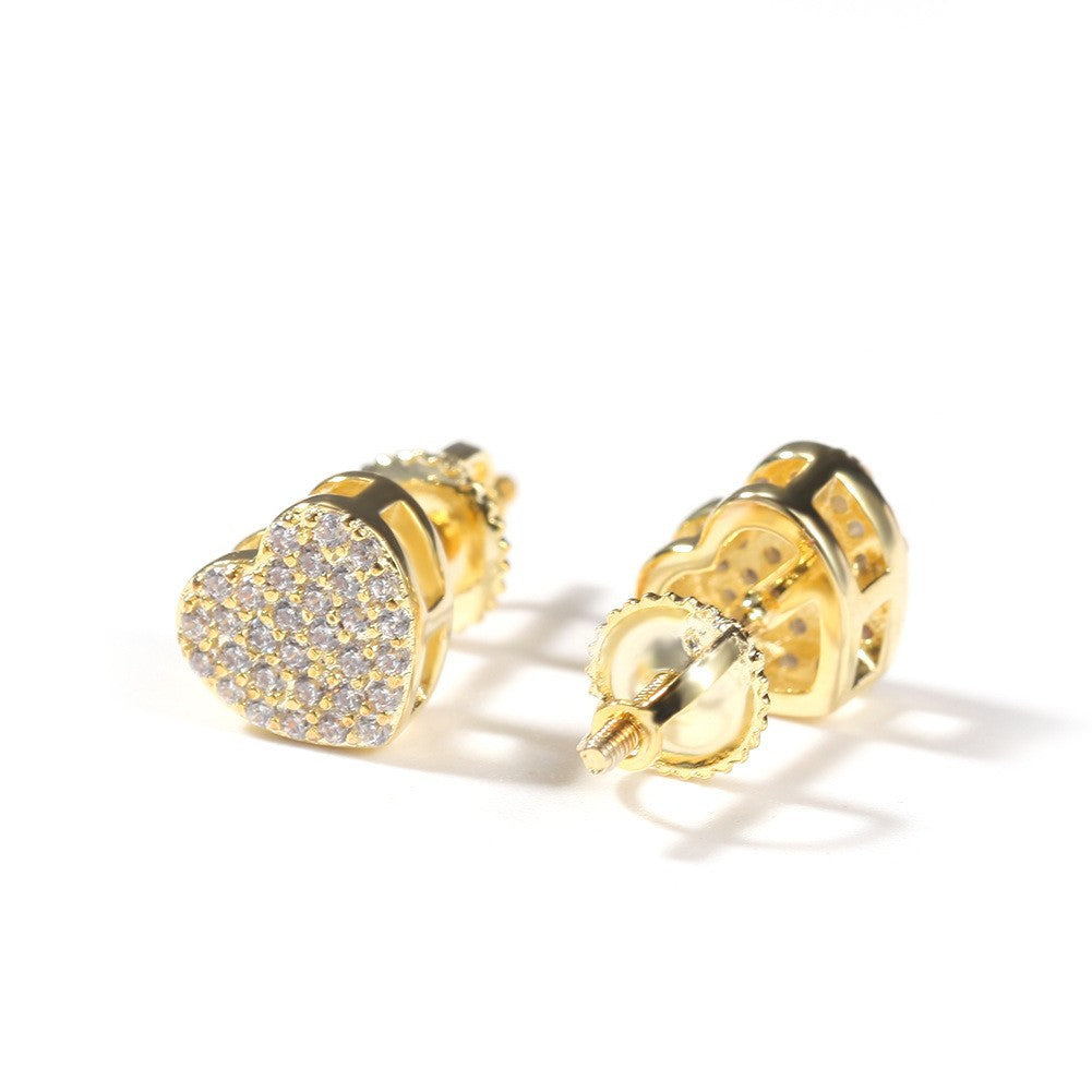 Hip Hop diamond-encrusted 925 silver stud earrings - MERGE.DAY.1.FREESTYLE