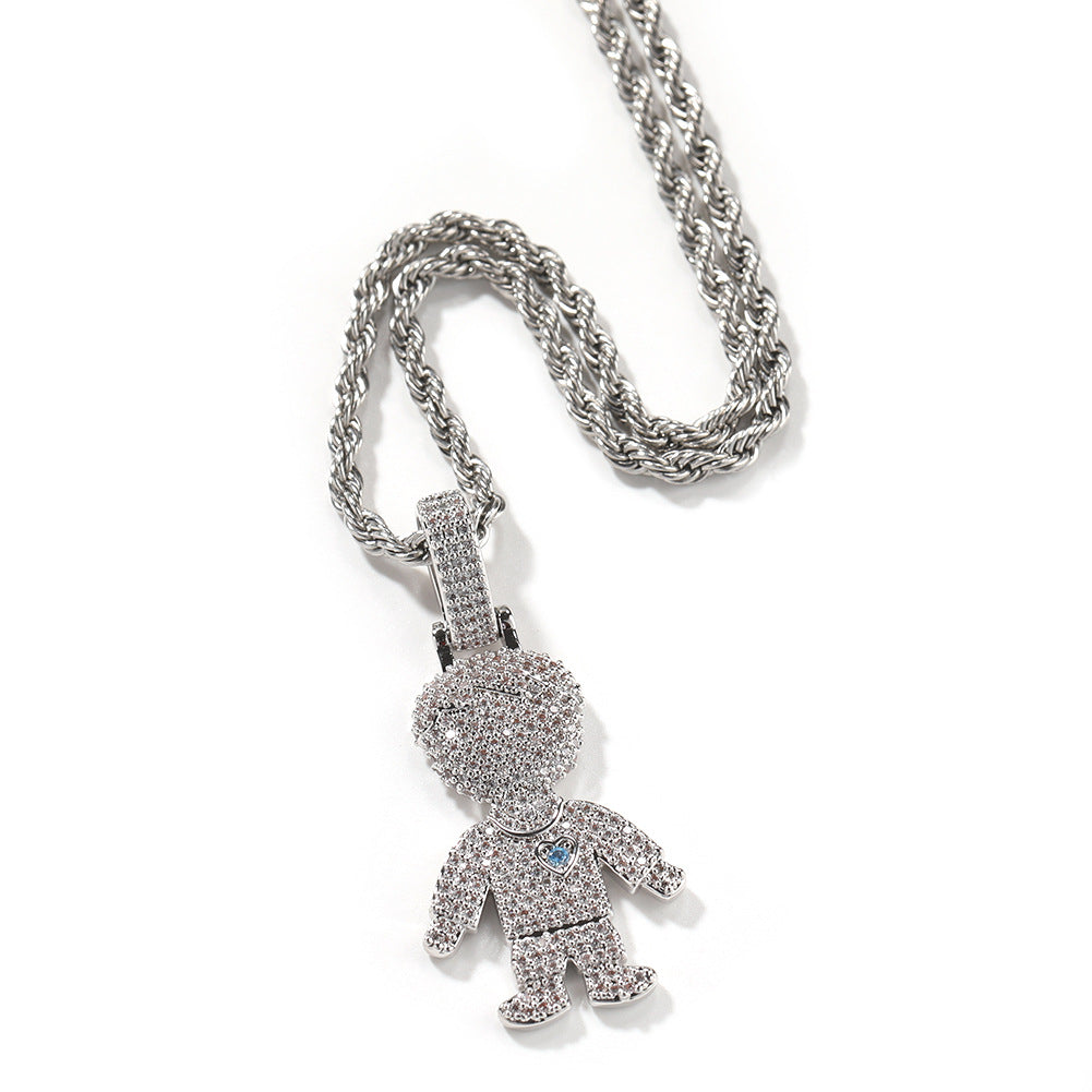 Cartoon Diamond Couple Pendant Necklace - MERGE.DAY.1.FREESTYLE