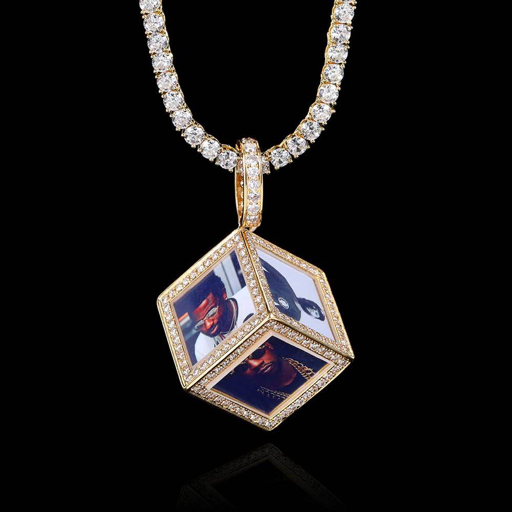 Hip Hop Jewelry Cube Memory Photo Pendant Frame Necklace - MERGE.DAY.1.FREESTYLE