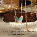 Gradient blue enamel butterfly necklace - MERGE.DAY.1.FREESTYLE
