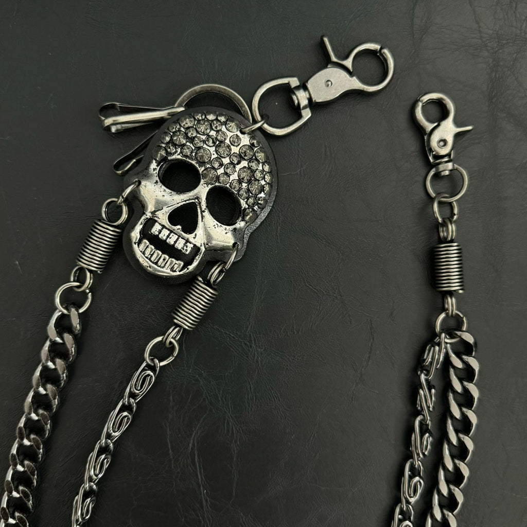 Pirate ghost head punk metal spike double-layer waist chain - MERGE.DAY.1.FREESTYLE