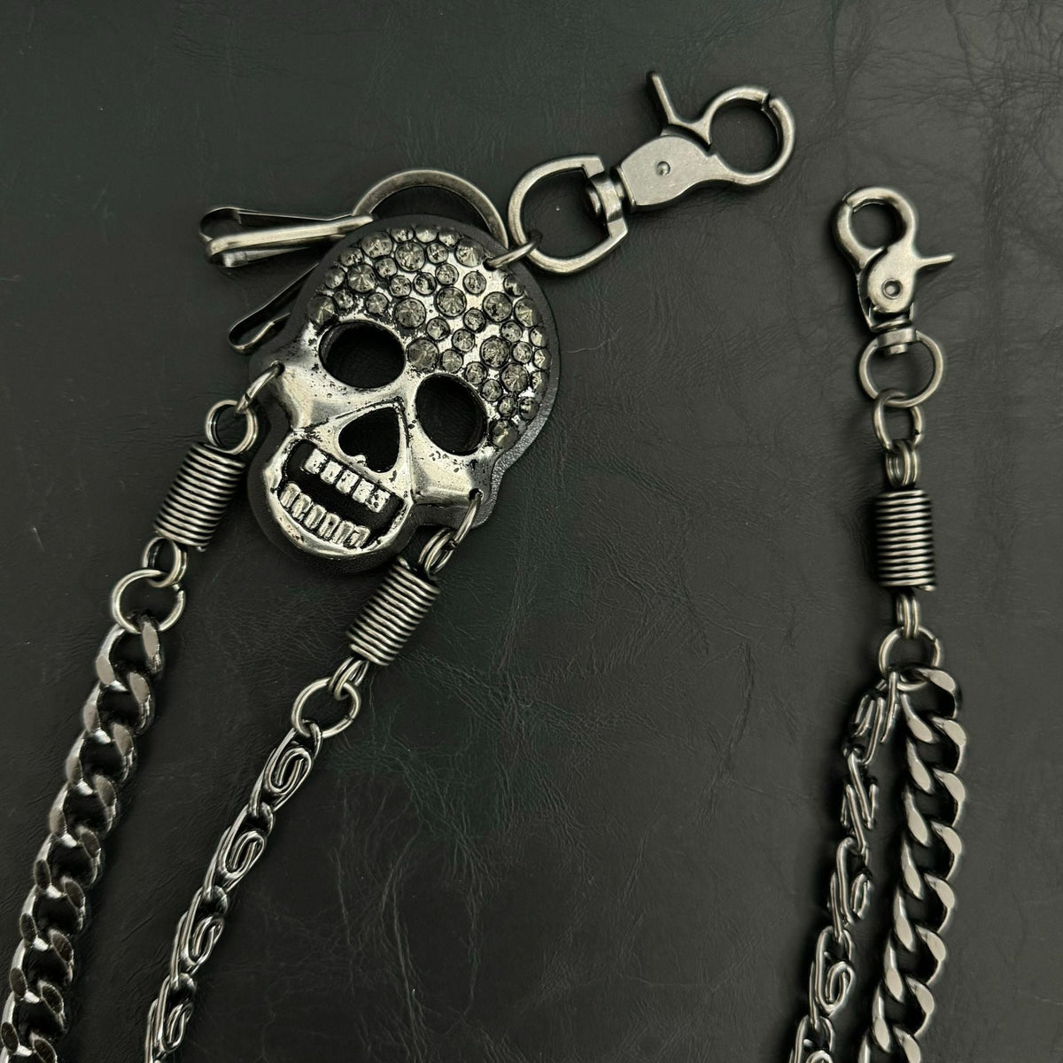 Pirate ghost head punk metal spike double-layer waist chain - MERGE.DAY.1.FREESTYLE