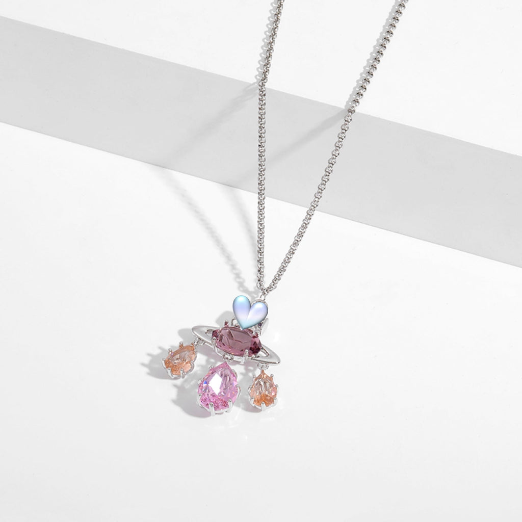 Colored zircon necklace clavicle crystal set ornaments - MERGE.DAY.1.FREESTYLE