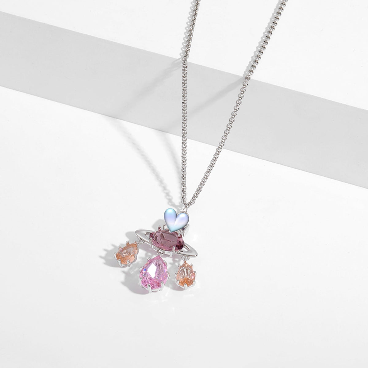 Colored zircon necklace clavicle crystal set ornaments - MERGE.DAY.1.FREESTYLE