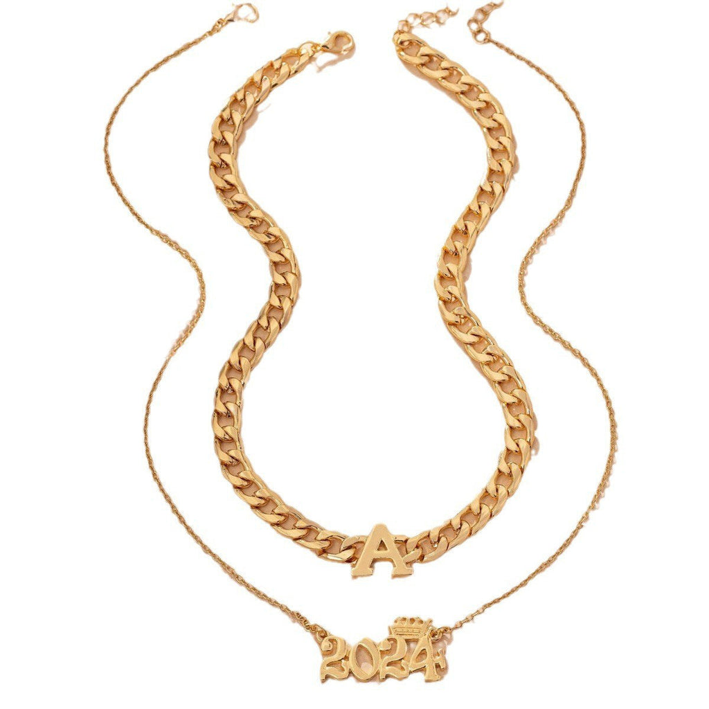2024 number and letter two necklace set - MERGE.DAY.1.FREESTYLE