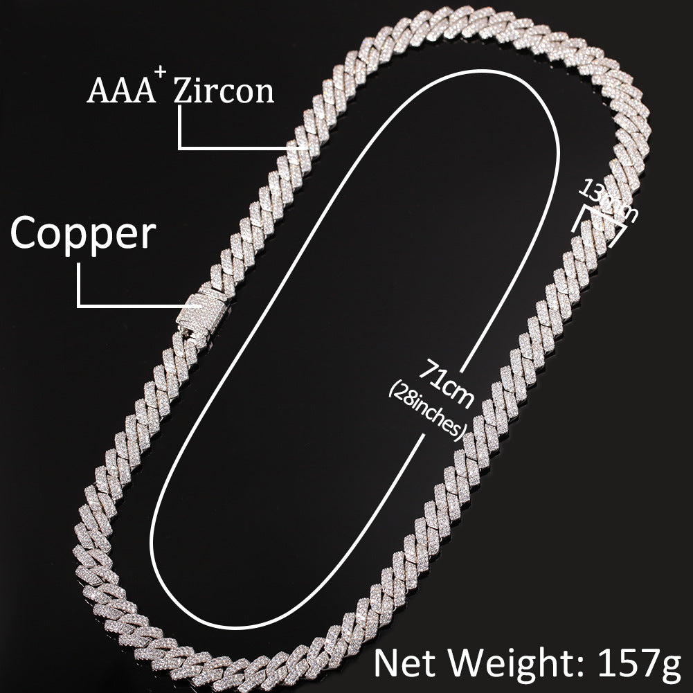 Hip-hop bar-style Cuban zircon-encrusted necklace - MERGE.DAY.1.FREESTYLE