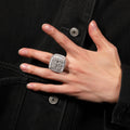 Hip-hop diamond-encrusted zircon DIY letter square ring - MERGE.DAY.1.FREESTYLE